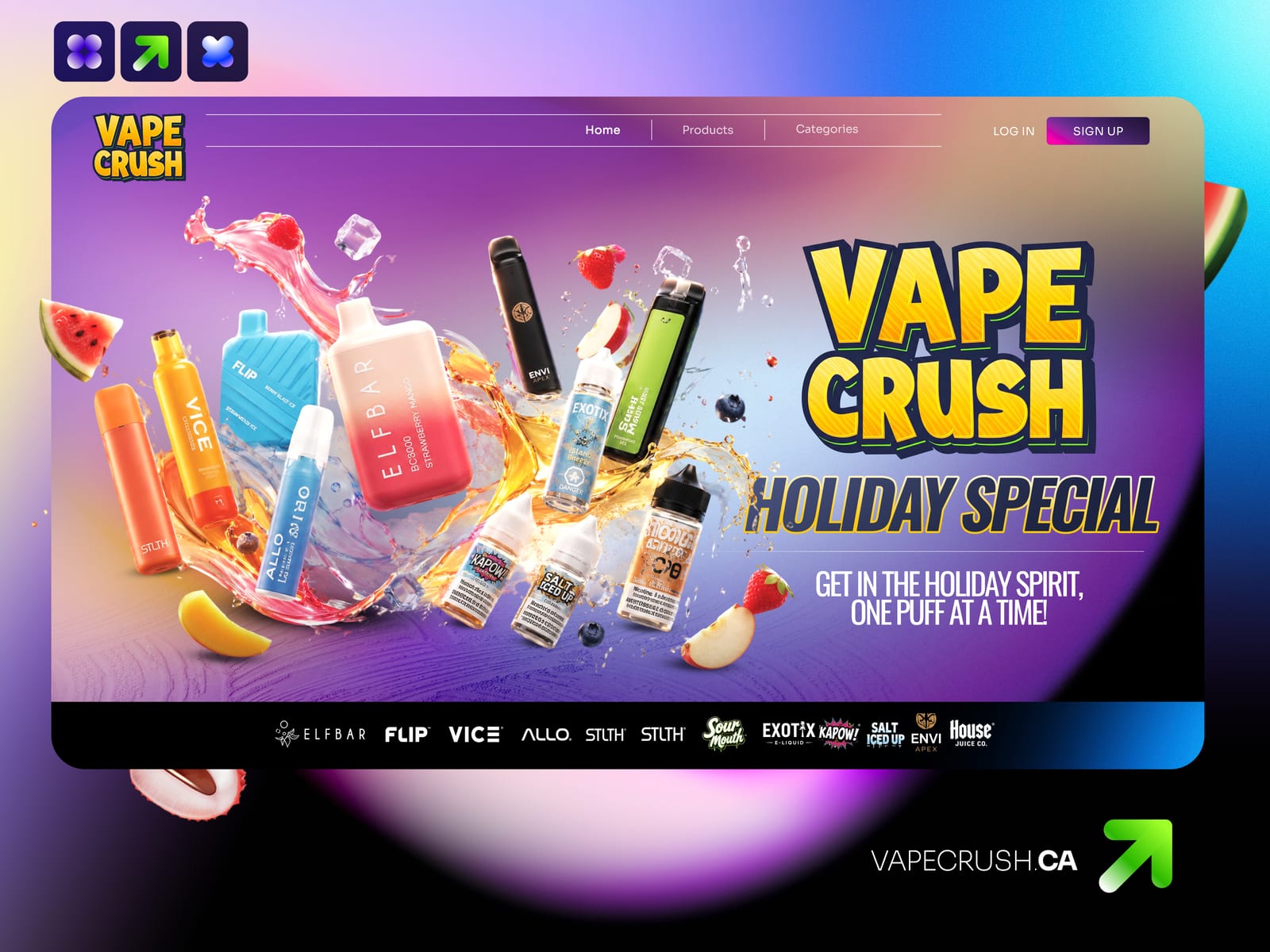VapeCrush - E-commerce website design
