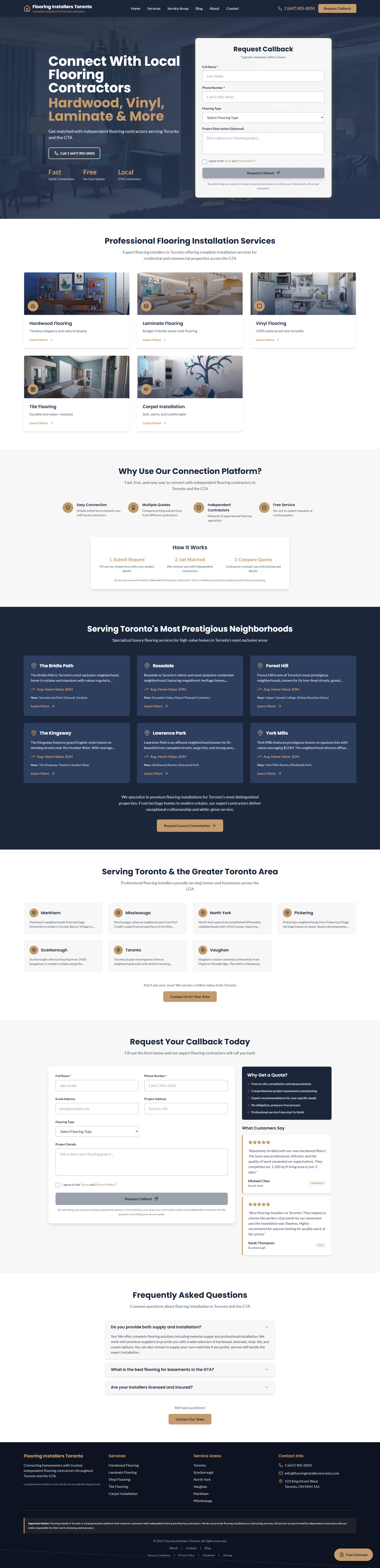 Flooring Installers Toronto website homepage
